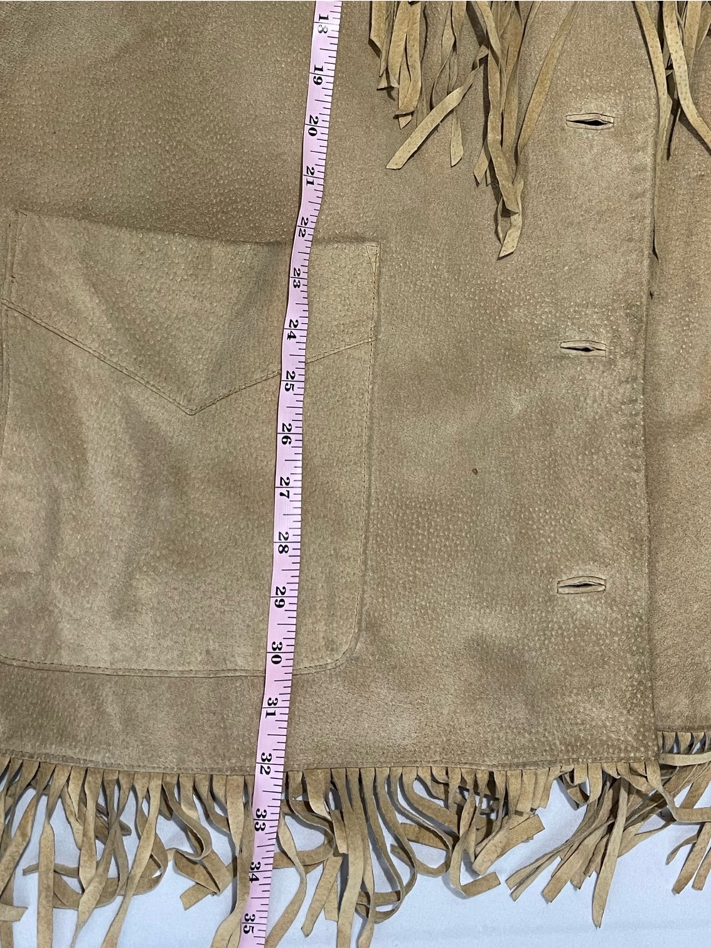Vintage Suede Embroidered Fringe Western Frontiersman Men’s Ranch Barn Coat, B8 - Picture 10 of 10